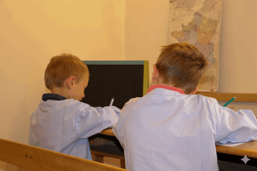 Image de deux enfant vu de dos